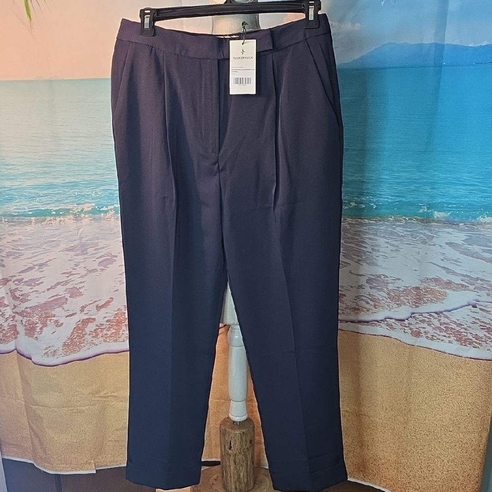 Tuckernuck Duncan Pleated Navy Dress Pants In Size 10 - Picture 3 of 8
